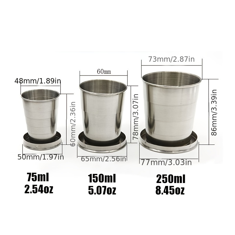 1pc Vaso Agua Plegable Portátil Acero Inoxidable Telescópico - Temu