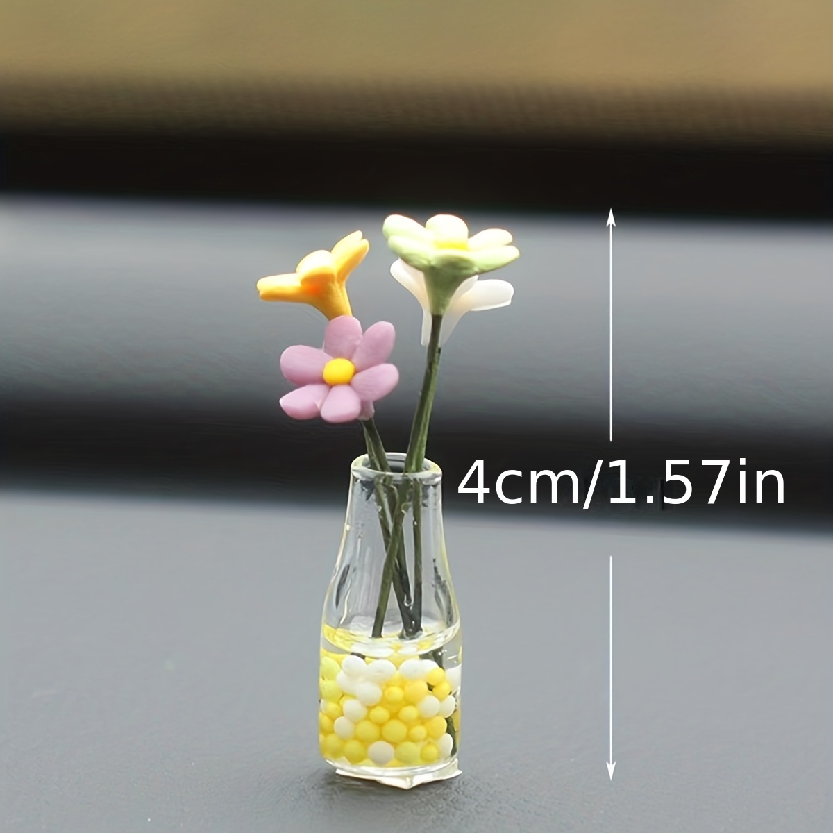 Super Cute Mini Small Daisy Vase Little Rabbit Car Center - Temu