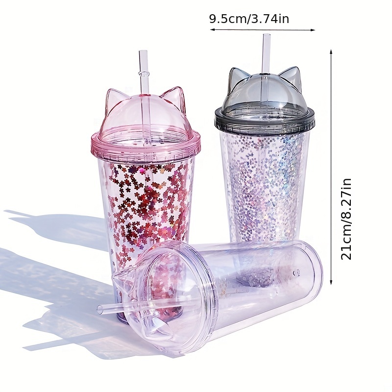 1pc Insulated Cup With Straw For Baby And Kids, Portable Milk Bottle, Water  Bottle, Tea Cup