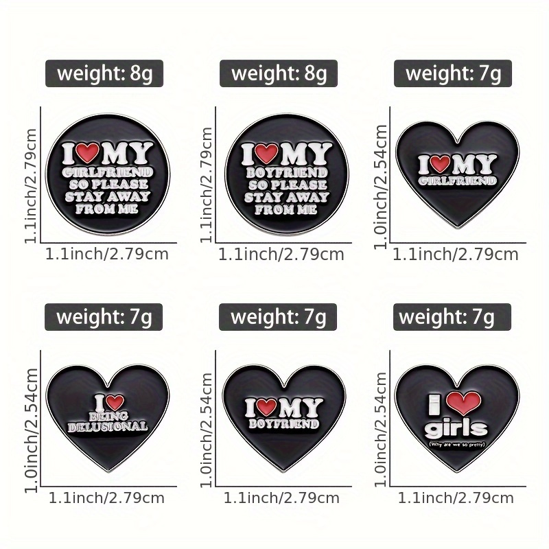 I Love Me Enamel Pins Custom Brooches I Love Emo Boys Future Milf Lapel  Badges Black Heart Punk Jewelry Gift For Friends From Misszoe, $0.73