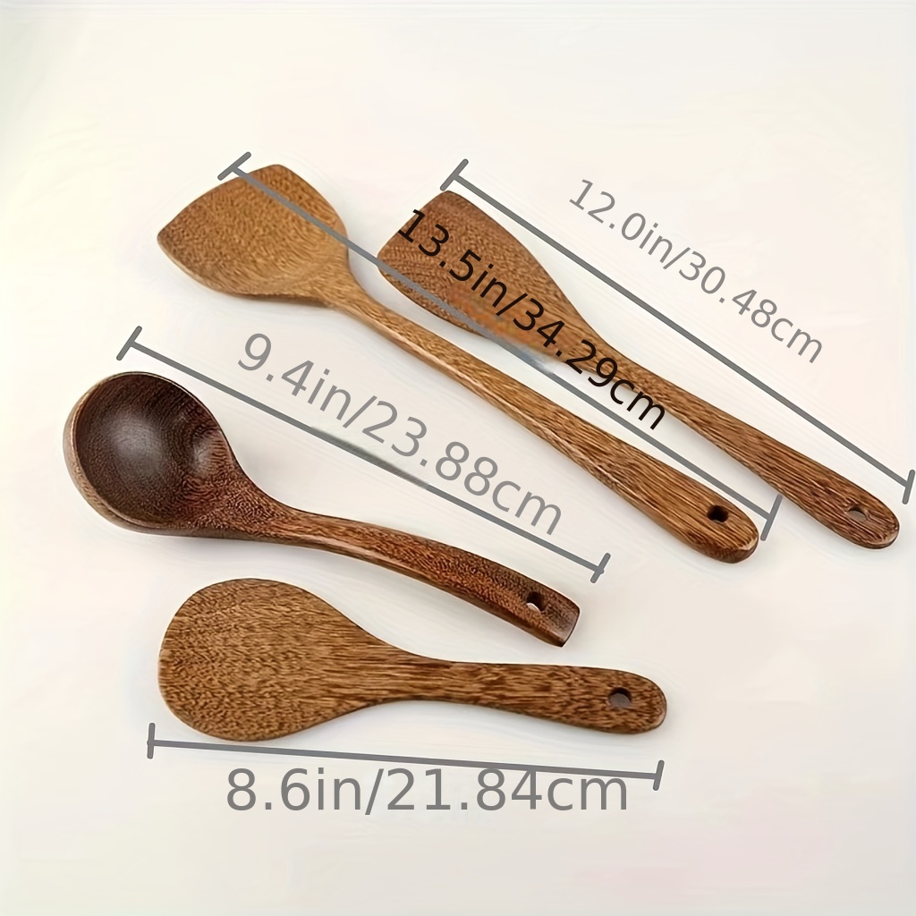 Household Kitchen Utensils Chicken Wing Wooden Pot Shovel Non-stick Pot  Special Stir-fry Shovel Fried Rice Spoon Set - Temu