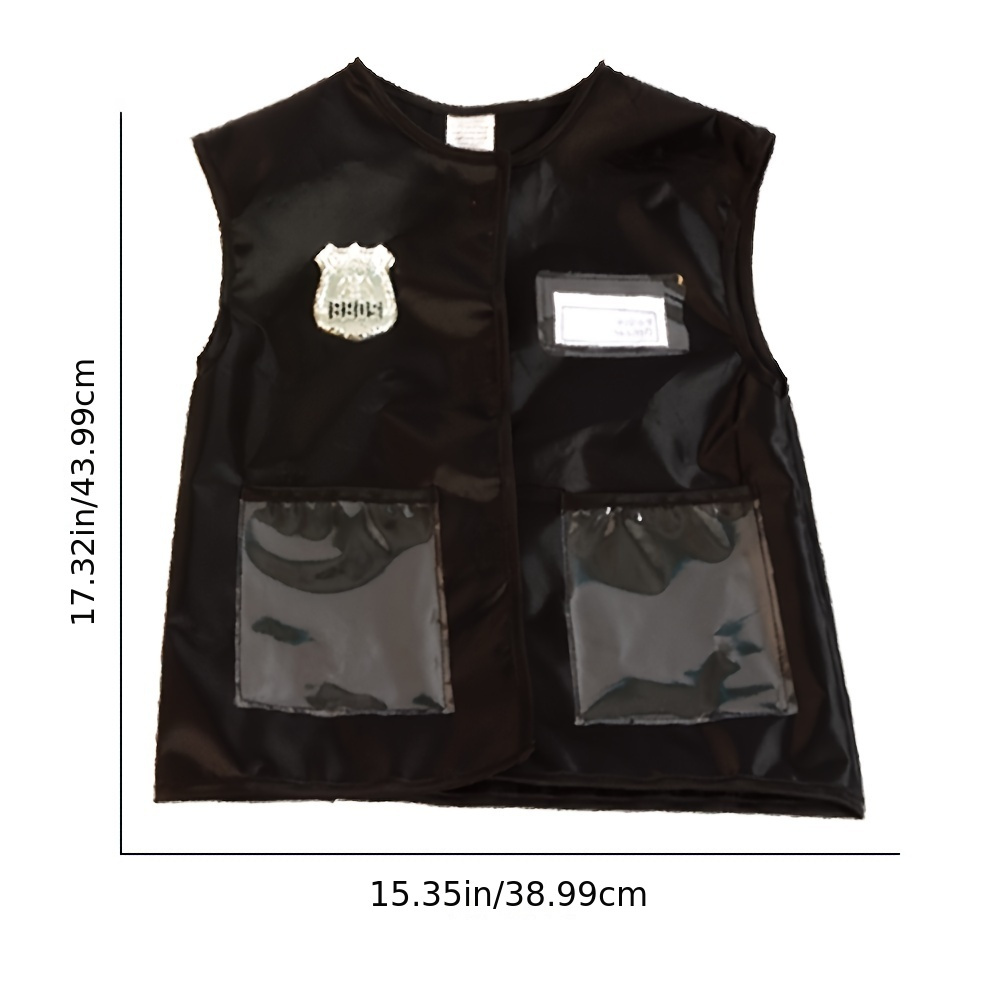 Camiseta de disfraz de chaleco antibalas para juegos, Negro 