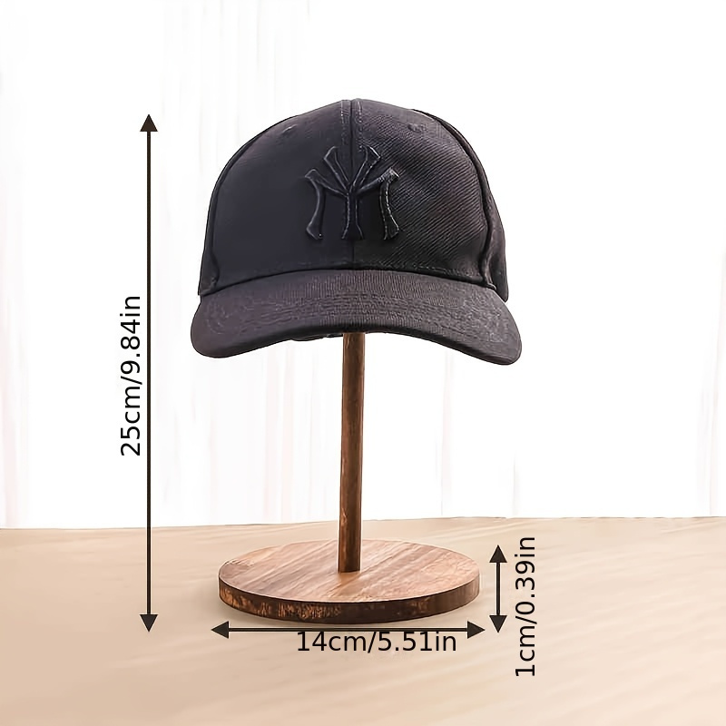 Natural Wood Round Display Stand With Walnut Suitable For Baseball Cap & Hairpiece Organizer, Portable Multi-functional Shelf For, Store Displays, Hair Accessories Showcase - Pine Tabletop Decorations