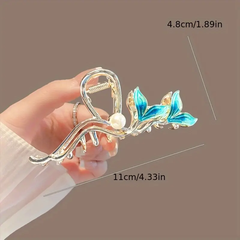 womens luxury fish tail hair clip metallic   shark clip with   elegant updo everyday hairstyle for parties formal events durable hair accessory for women whimsical design intricate   special occasion hairpin fashionconscious women Product details 2