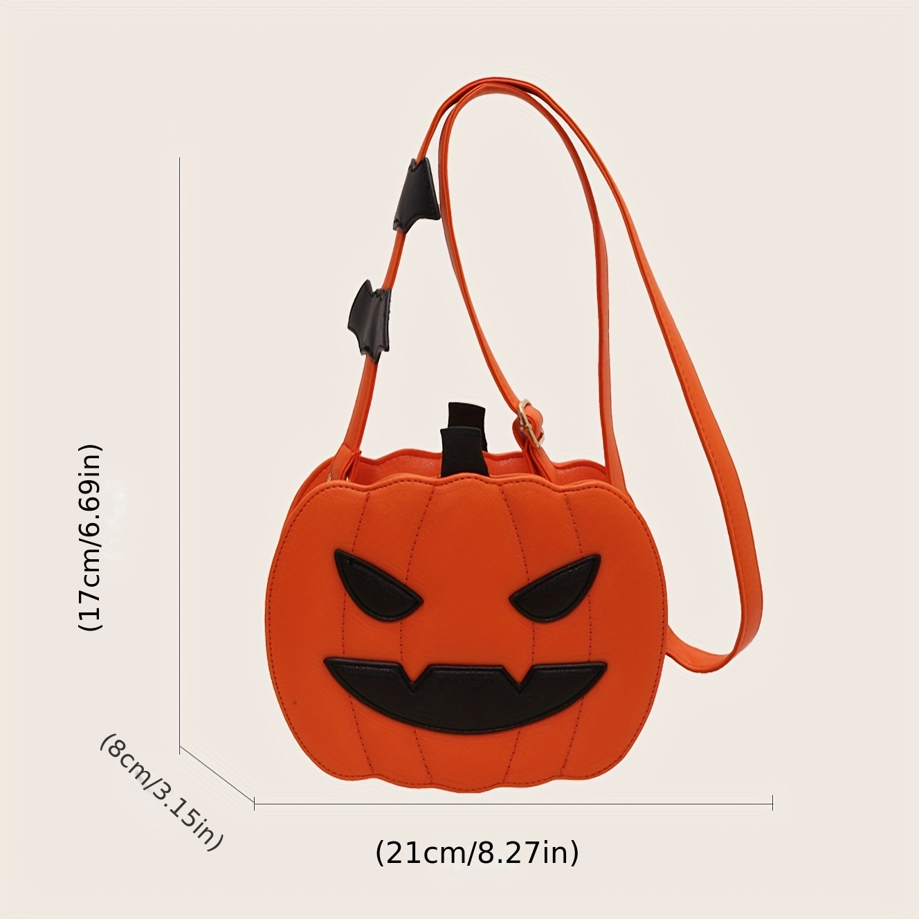 Funny Pumpkin Shaped Crossbody Bag, Halloween Ghost Skull Cartoon