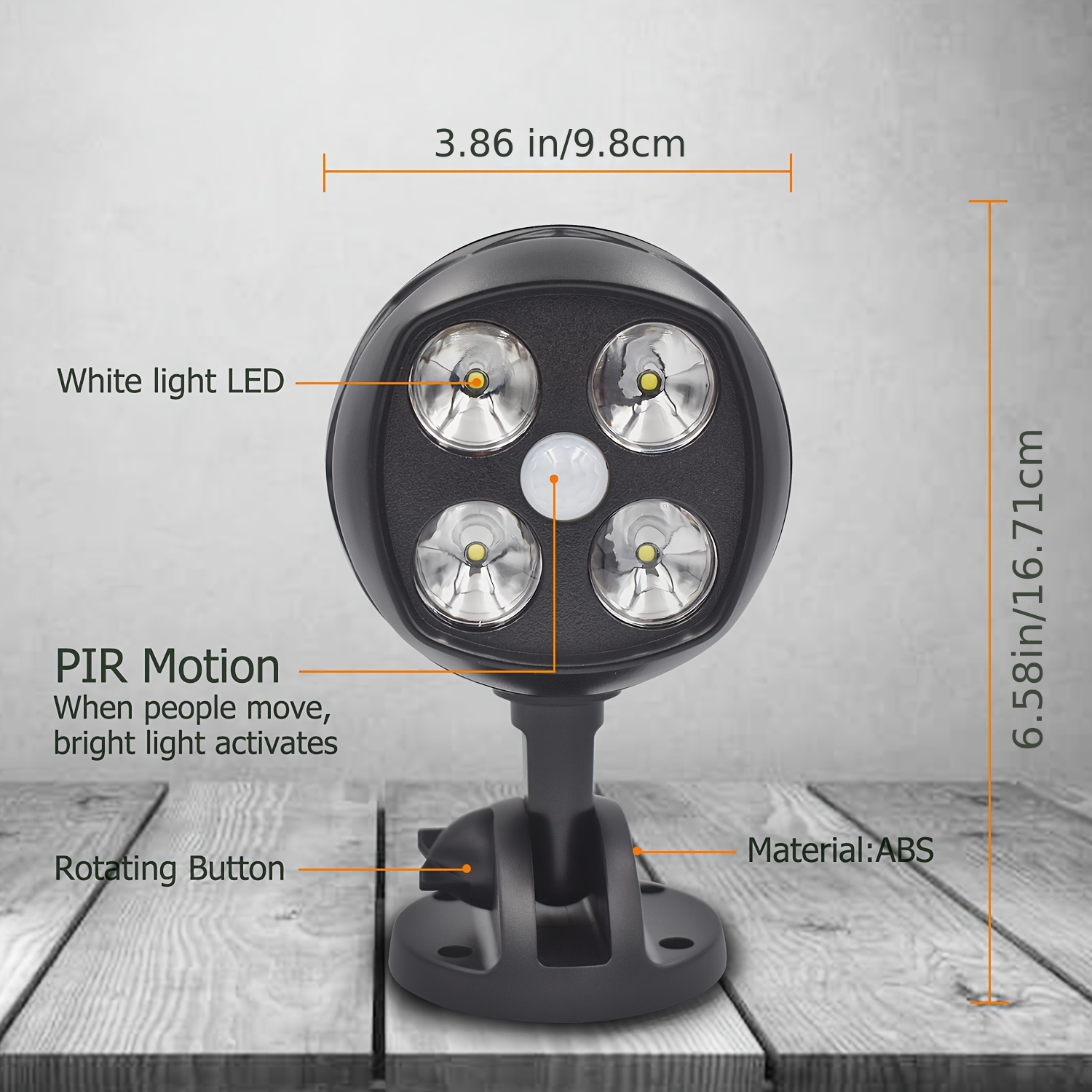 Foco LED de pared a batería lUFOS con detector de movimiento y protección  IP44 - Madriferr