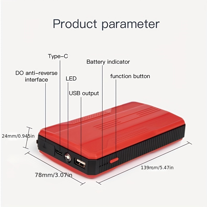 Batterie externe 12v et booster de démarrage 2-en-1 6000mAh SILVERLINE