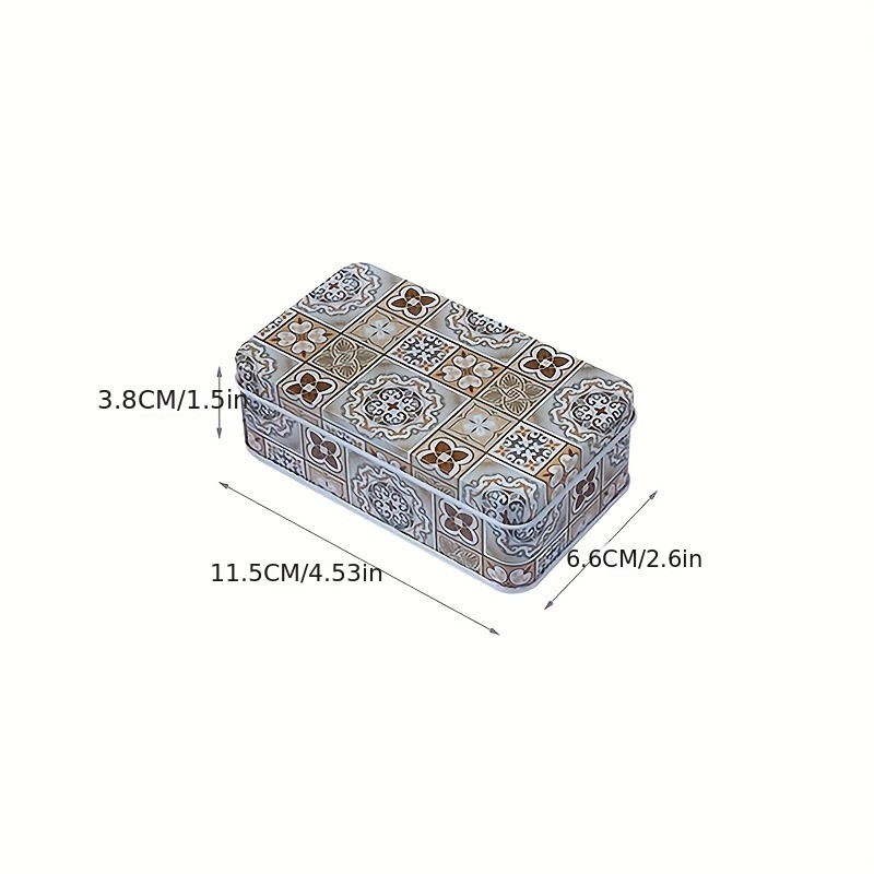 vintage style decorative metal tins lids rectangular ethnic