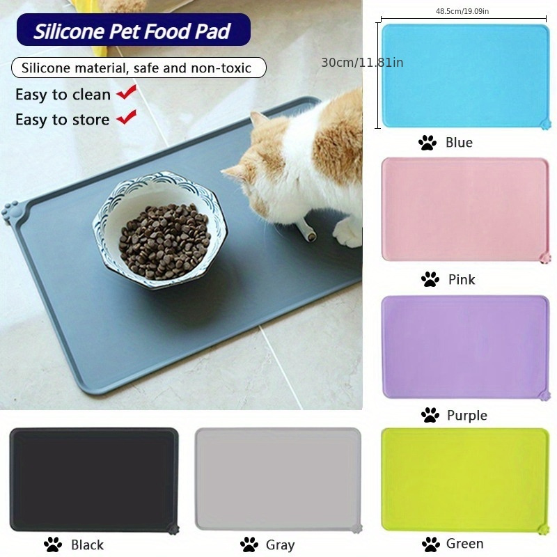 Cat Head Shaped Pet Feeding Mat, Anti Overflow Non-slip Cat Food Mat  Waterproof Leak Proof Cat Bowl Mat With Raised Edge - Temu