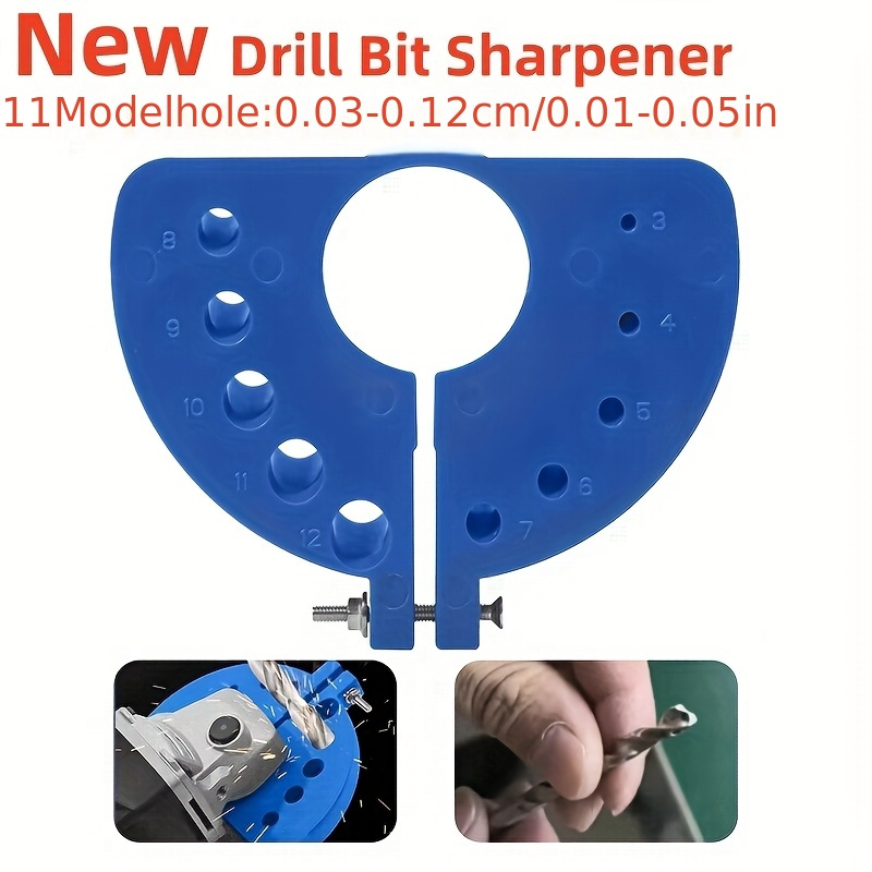 

11-in-1 Drill Bit Sharpener Attachment For Angle Grinders - Easy-to-use, Abs Plastic, Blue/black/red, 3-12mm Range, Extends Drill Life, Compatible With Steel & Cobalt Bits