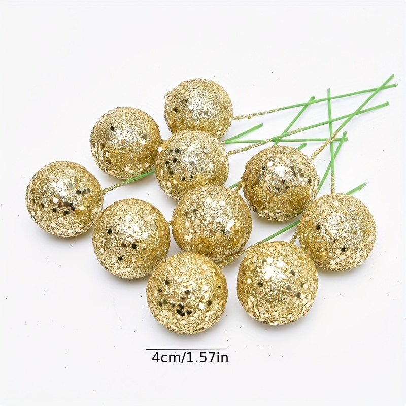 Gold Glitter Mini Foam Balls 