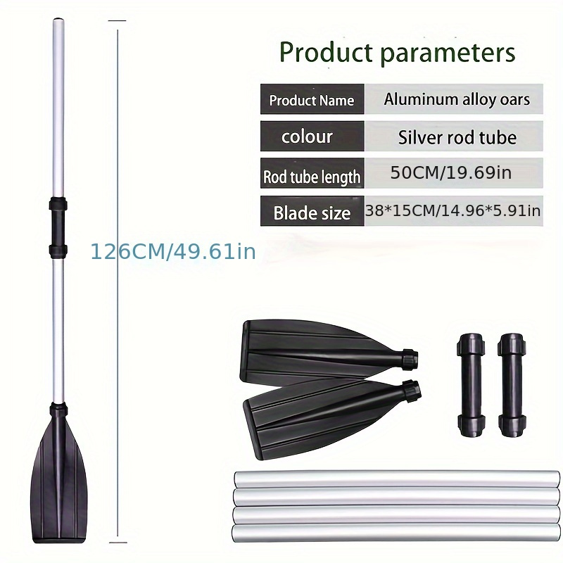 

Inflatable Boat Paddle, Kayak Boat Paddle, Adjustable Retractable Black Aluminum Alloy Oars
