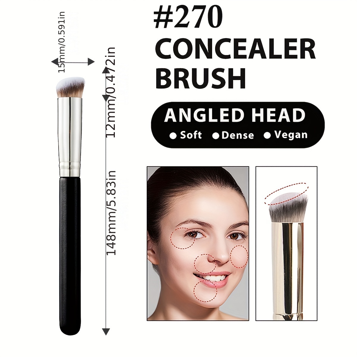 Angled Concealer Brush Under Eye Small Concealer Blending - Temu