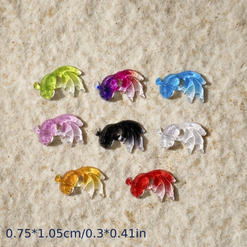 Colorful Jelly Sculpin Fish Resin Charms For UV Gel Manicure