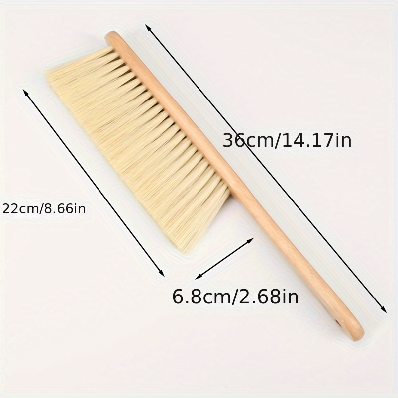 TEMU Wooden Handle Floor Brush, Thickened Soft Bristle Bed Brush, Cleaning Brush For Sweeping Floors, Sofa Dusting Brush, Long Handle Carpet And