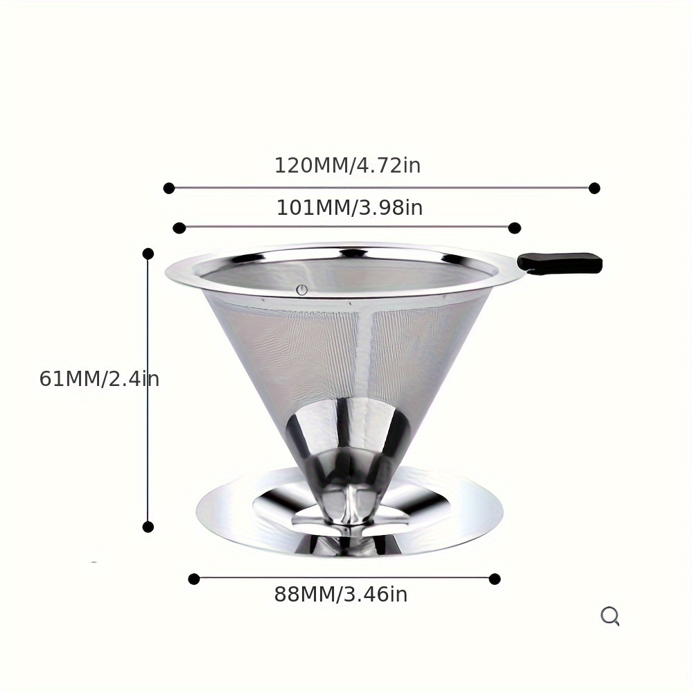 E-shop Wiederverwendbarer Edelstahl-Kaffeefilterhalter - Doppelschicht-Meshkorb mit ergonomischem Griff, Langlebiger Kaffee- & Tee- für ,