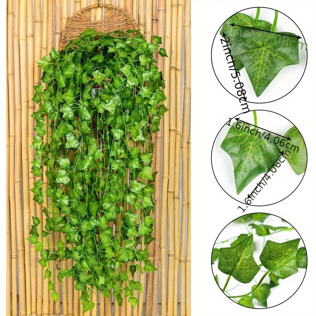 24pcs Artificial Hanging Vine Garland Plastic Ivy Leaf Greenery