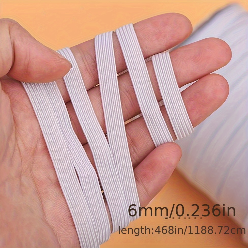 Image of 13 Yards/468in White/black Nylon High-elastic Drawstring 3mm/6mm/9mm Clothing Pants Sewing Additions Rubber Rope Woven Narrow Flat Belt