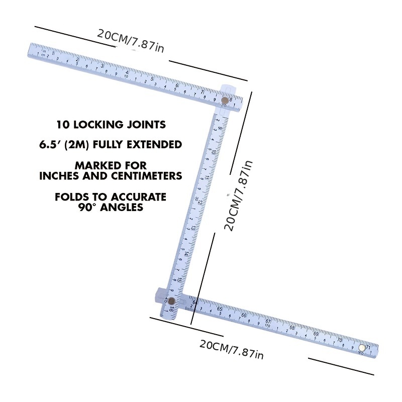 2 Meters 10 Times Folding Ruler Dutch Ruler Portable Ruler - Temu