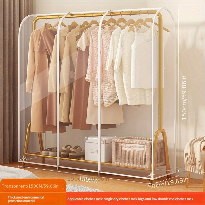 Fully Transparent Clothes Dust Cover Floor Mount Garment Temu