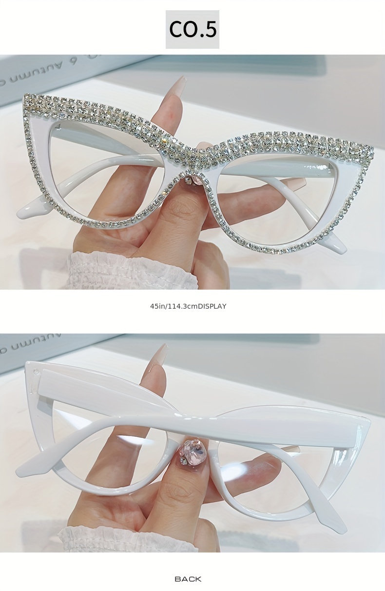 Gafas Bloqueo Luz Diamantes Imitación Ostentosos Gafas - Temu