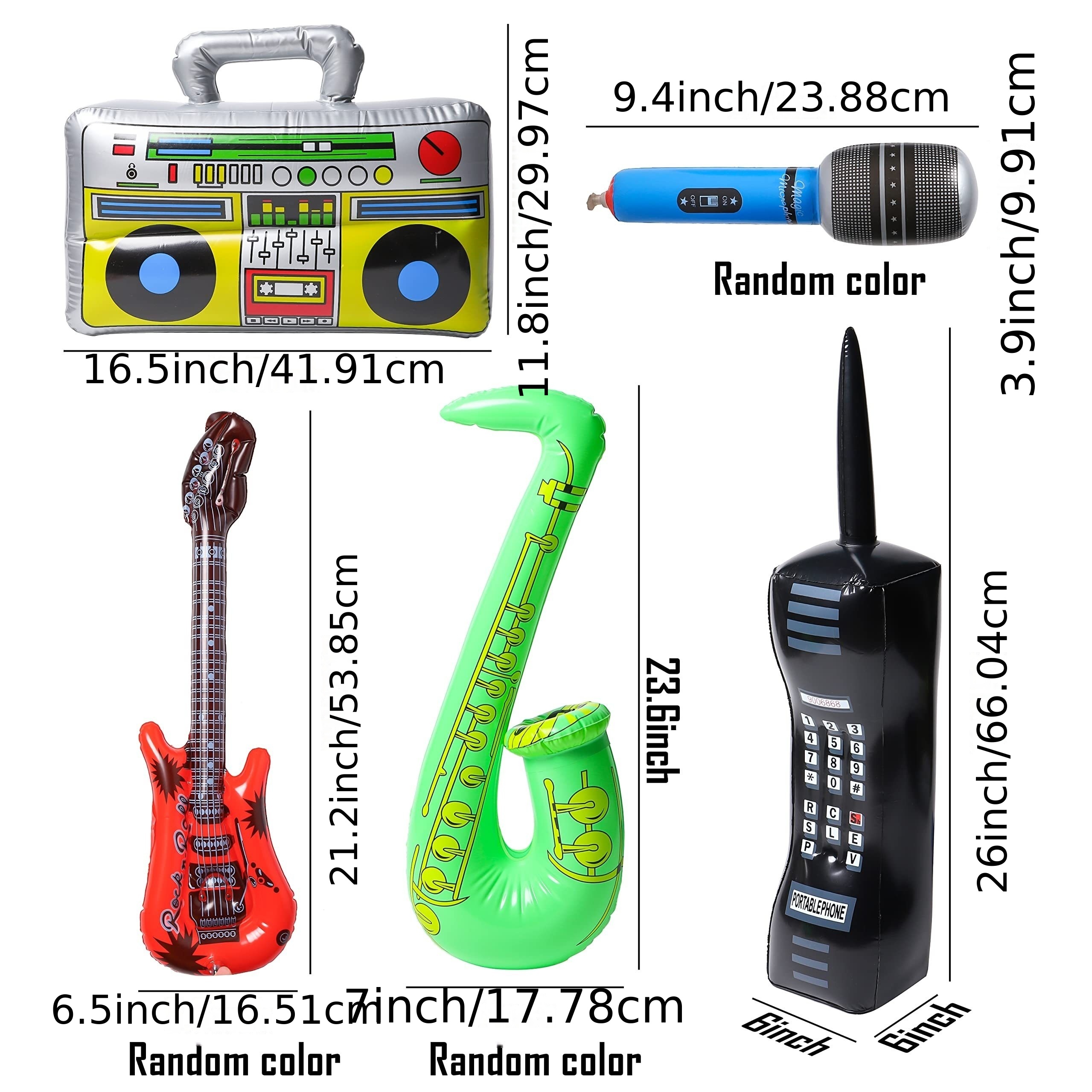 5 Uds Recuerdo Fiesta Estrella Rock Inflable Boom Box - Temu