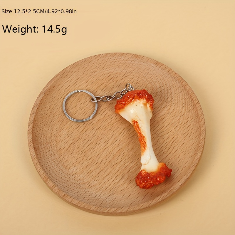 Simulation Pvc Food Pendant Keychain Fried Chicken Leg - Temu