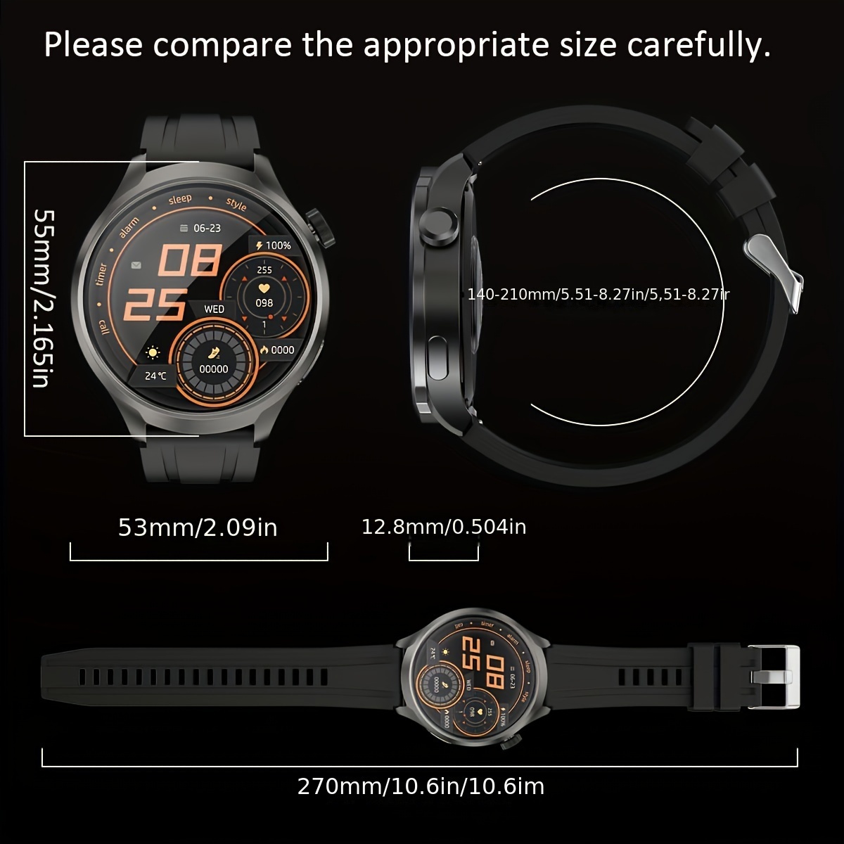   GPS   Smart Watch Watch 4 Pro 1.85 tommer 410mA Trådløst opkald Smart Ure til mænd og kvinder, med NFC  . 3