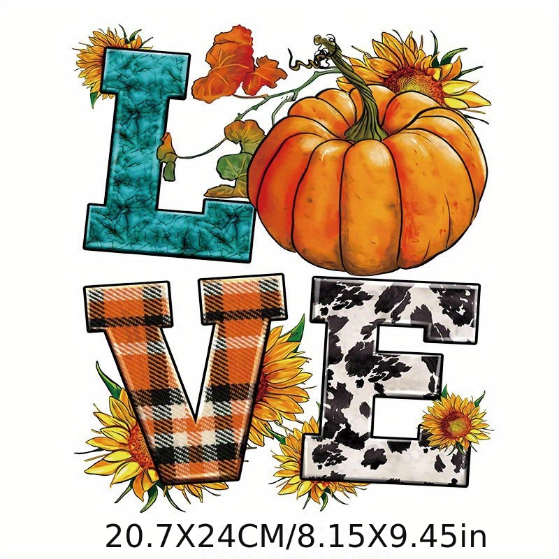  Happy Fall Pumpkin Patchwork Design Sublimation Transfer Heat  Press Transfer Ready to Press Full Color Heat Transfer DIY 5 Sizes to  Choose From : Handmade Products