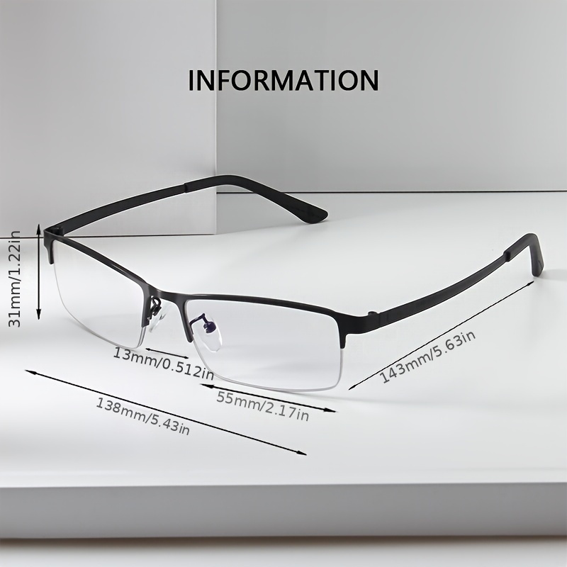 Men's Clear Lens Gafas Lentes Espejuelos y Oculos de Sol Para Hombre  Masculinos