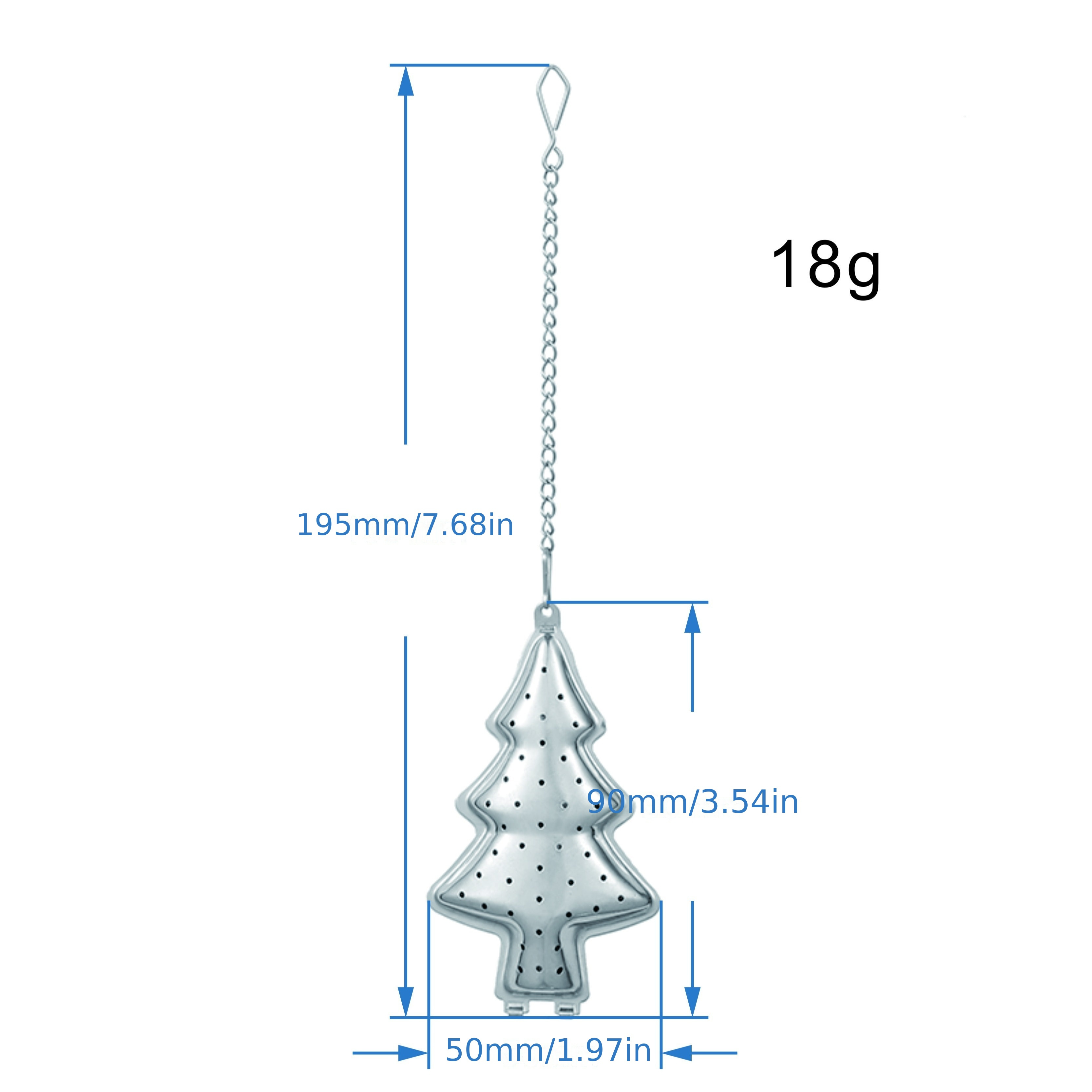 1pc festive christmas tree shaped stainless steel tea infuser creative loose leaf tea strainer with chain for       gifts   details 3