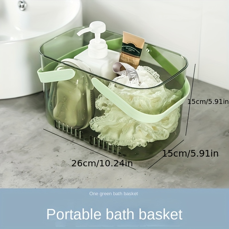 1pc Portable Bathing Basket, Bathroom Bathtub Storage Bin, Cute