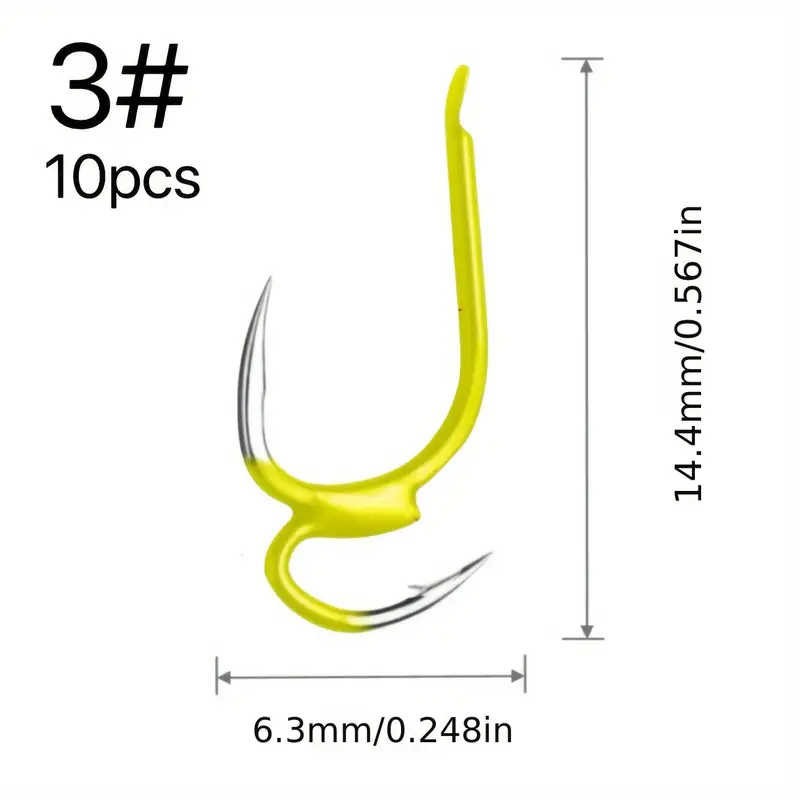 10pcs 7982 Stainless Steel Double Fishing Hooks Big Strong Sharp