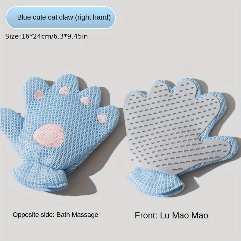 

1pc, Pet Grooming Glove, Cute Cat Claw Design, Dual-sided With Bath Massage Feature, Silicone Hair Removal & Massage Brush For Cats And Dogs