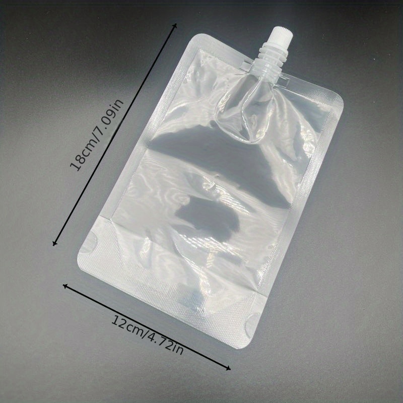 10pcs Travel Drink Spout Pouches Transparent Plastic Bags Sealed Juice  Storage Bag Beverage Summer Ice Cold