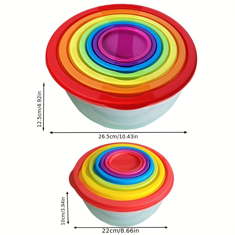 7pcs/set Rainbow-colored Food Storage Boxes For Students' Lunch