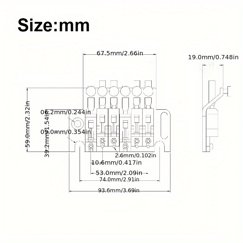 Electric Guitar Tremolo Bridge Double Locking Systyem Black/Silvery/Golden