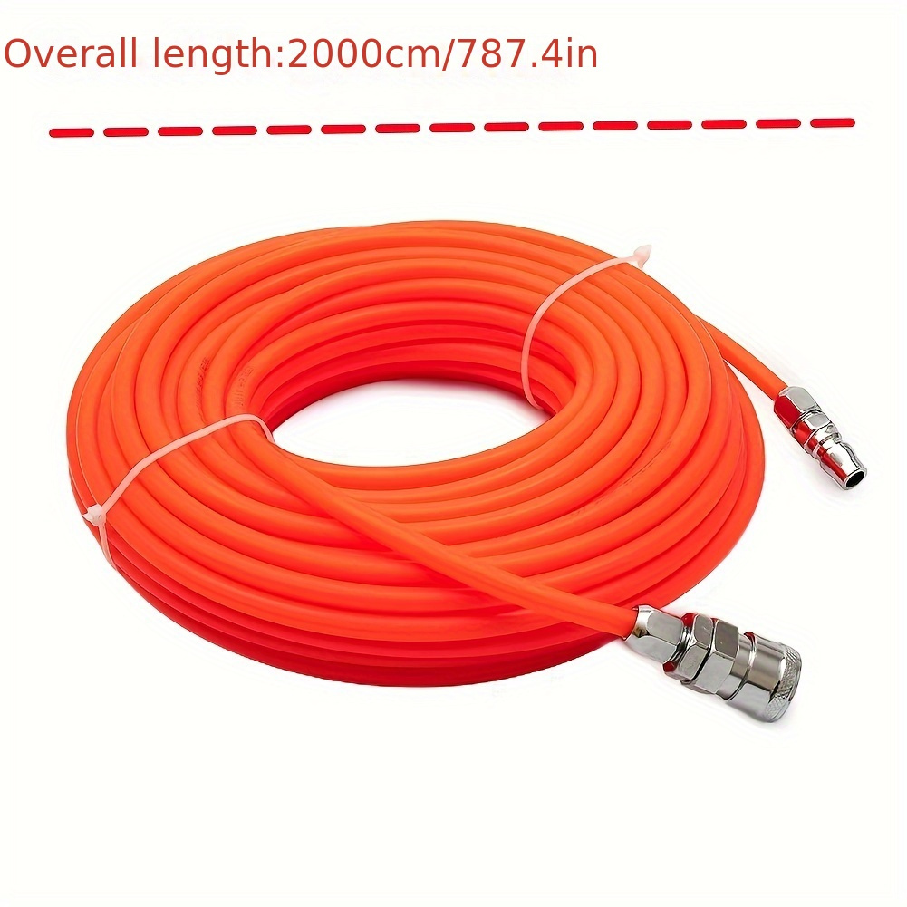 TEMU Pe (polyethylene) Air Compressor Hose With Quick Connect Couplings, Universal Thread Standard For Europe And America, Pneumatic Straight Tube For Air Tools And Instruments - 1pc