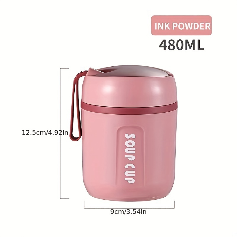 1pc 480ml Stainless Steel Insulated Food Jar, Soup Flask Cup With Leakproof  Seal, Ideal For School Office Picnic Travel Outdoor, Vacuum Lunch Box  Thermal Container For Hot Water Storage