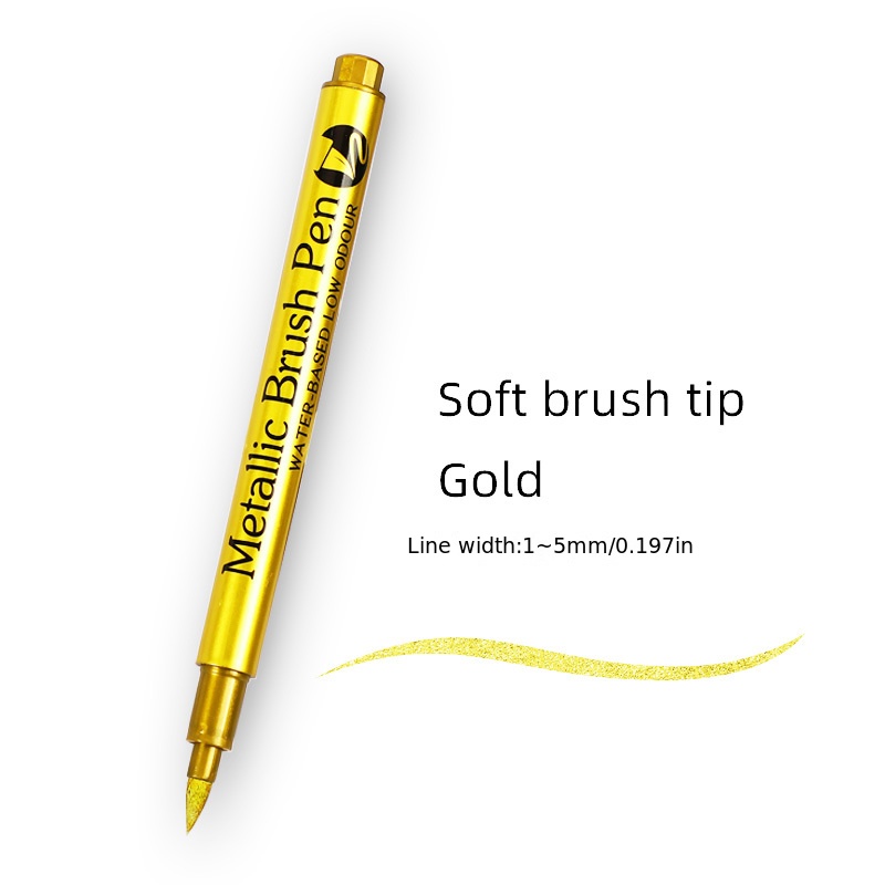 3pcs Metallic Marker Pen Set Golden Silvery Permanent Art Markers for Crafts