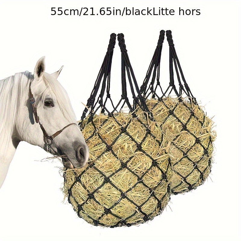 TEMU 1 Slow Feeding Hay Bag For Horses, With Rhombus Pattern Mesh, Durable Pet Material, Length 55cm-150cm, Suitable For And Farms Or Ranches. The