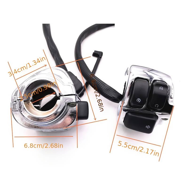 CNC 1" Handlebar Control Switches With Wiring – For Harley Sportster Softail – Black Aluminum