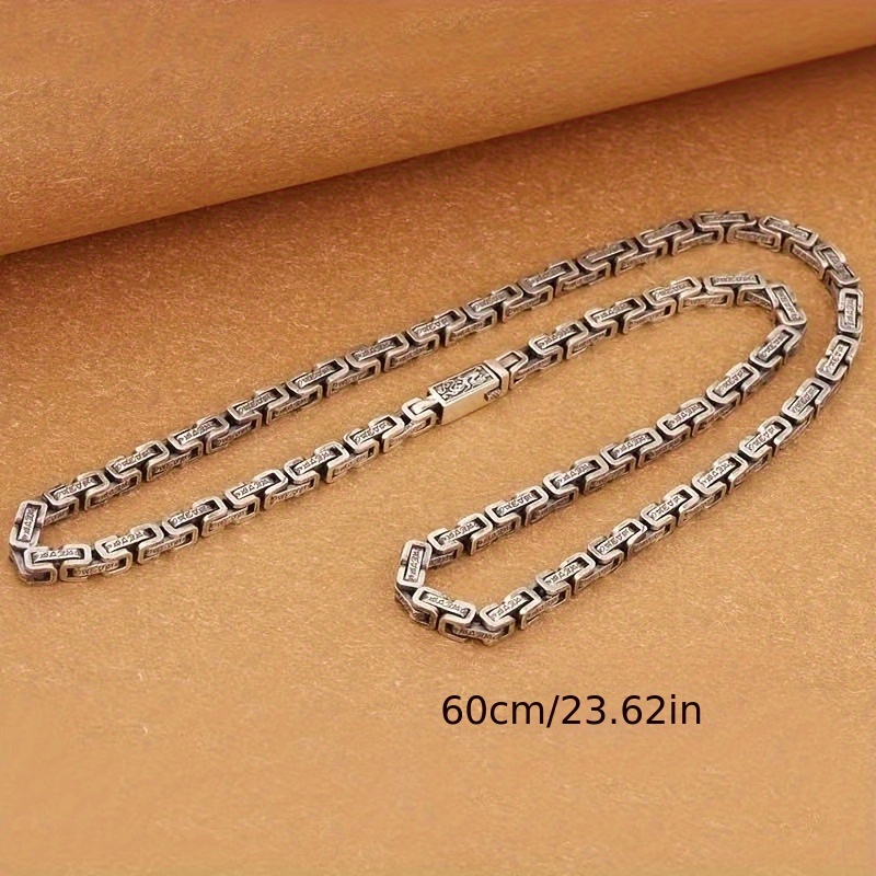 TEMU S925 Pure Silvery Minimalist Fashion Vintage Personalized For Men's And Women's Couples, Suitable As A Birthday Gift, Christmas Gift, Party, And