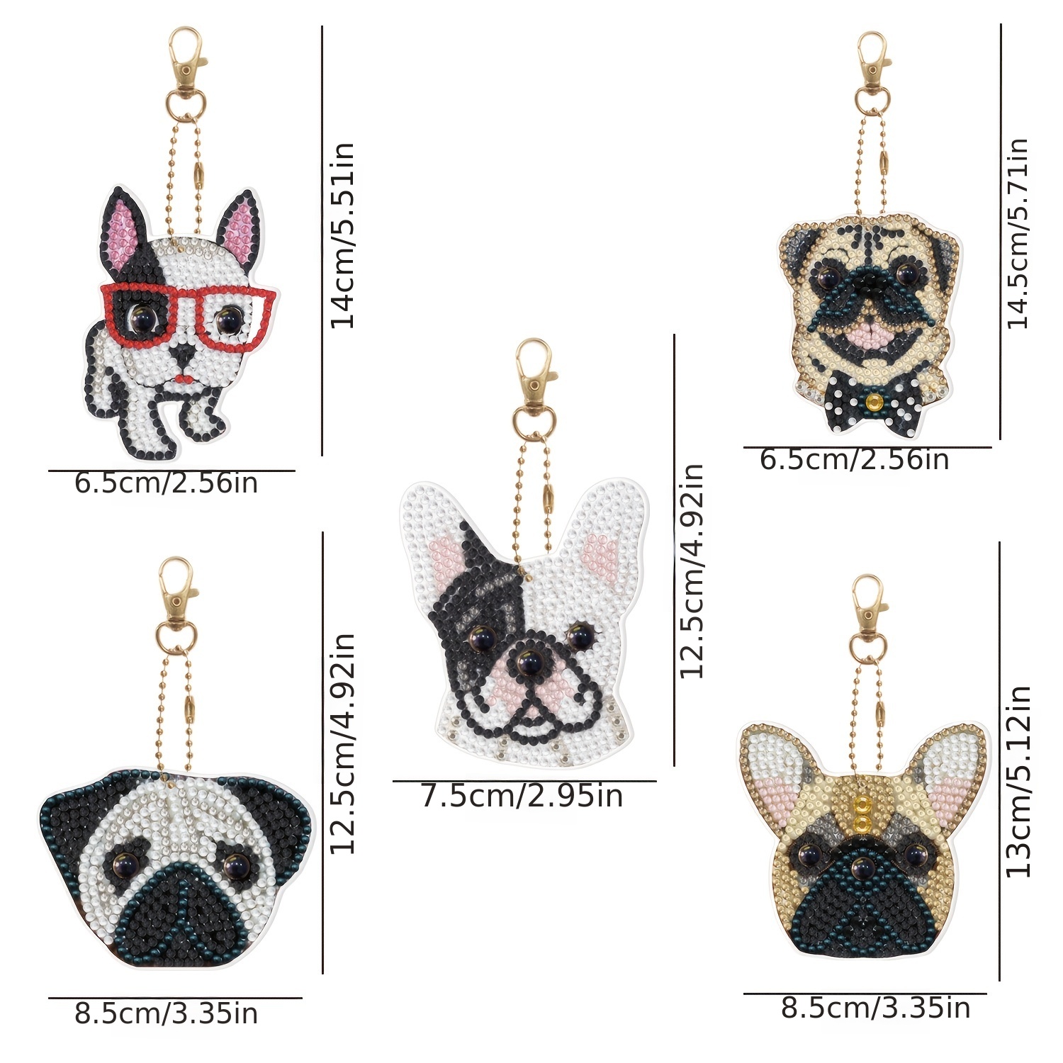 Keychain - French bulldog embroidered gifts