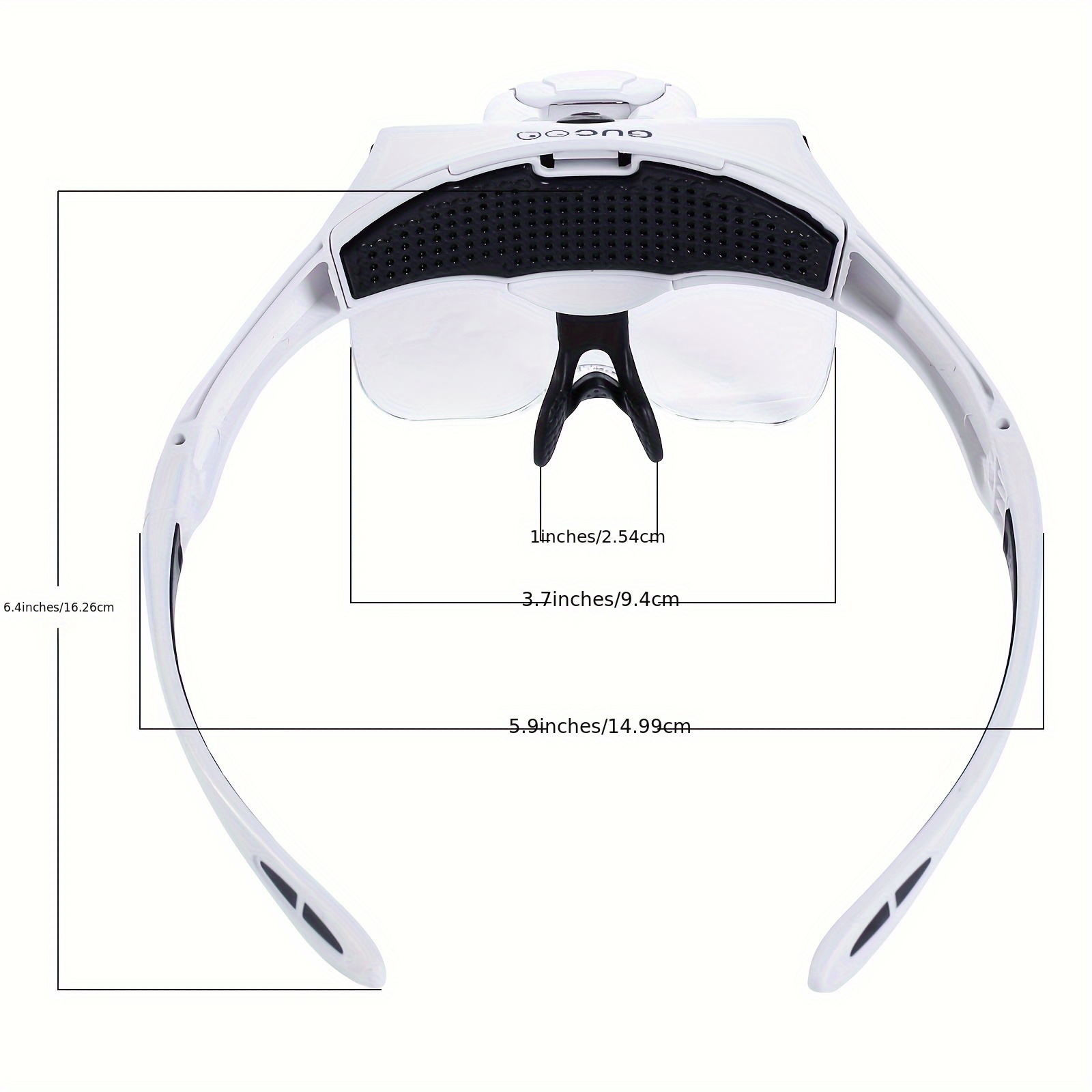 Jewelers Head Headband Magnifier 2 LED Illuminated Visor Magnifying Glasses  Lens