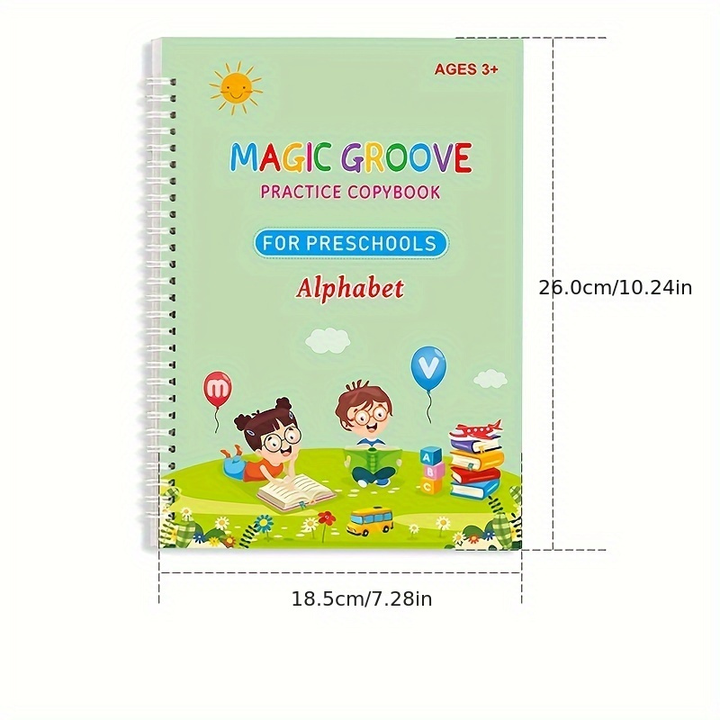 2 Sets Groove Calligraphy Magic Copybook Learn to Write Kids Age 2 3 4 5 6  7 8 12 Handwriting Practice Preschool Activities Tracing Groovd Book Pre k
