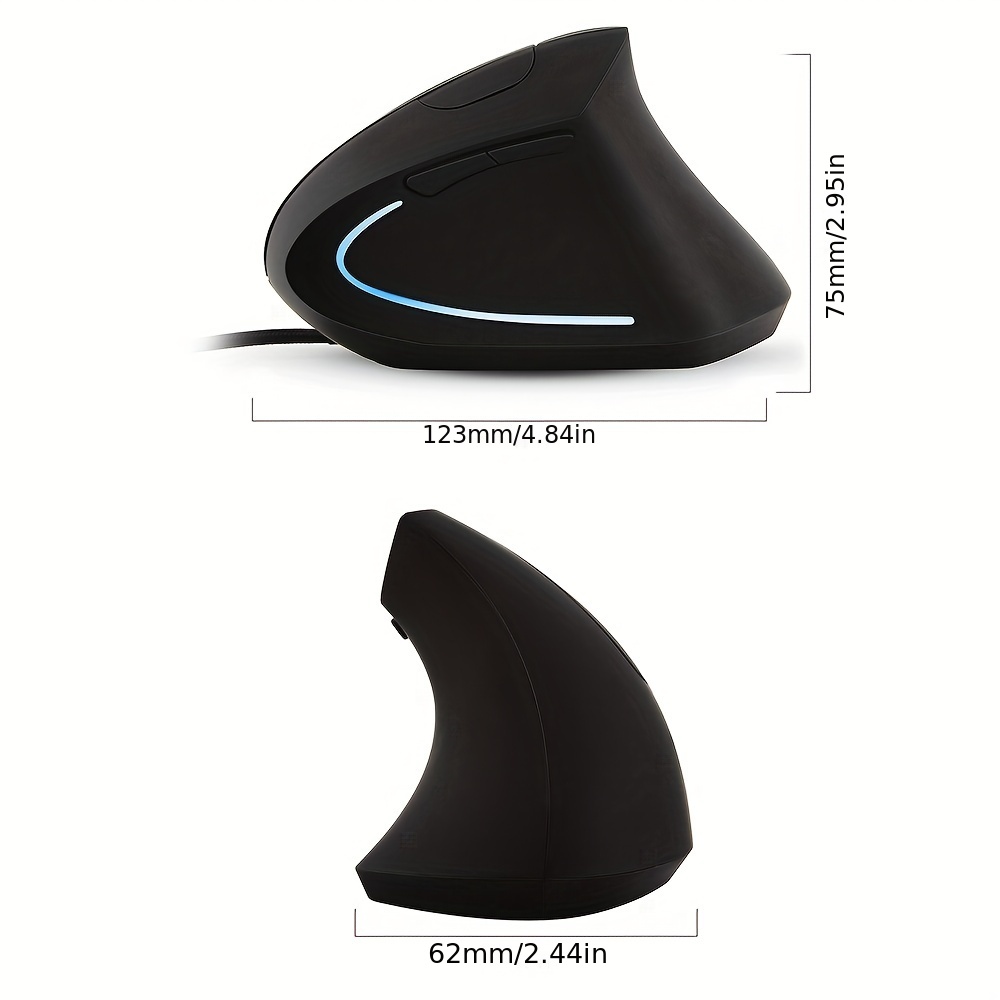 KKUOD Ratón con cable con diseño ergonómico que reduce la fatiga muscular  de la mano, mouse de computadora USB silencioso, ratones de oficina y hogar  de 1600 DPI (negro, cableado) : Videojuegos 