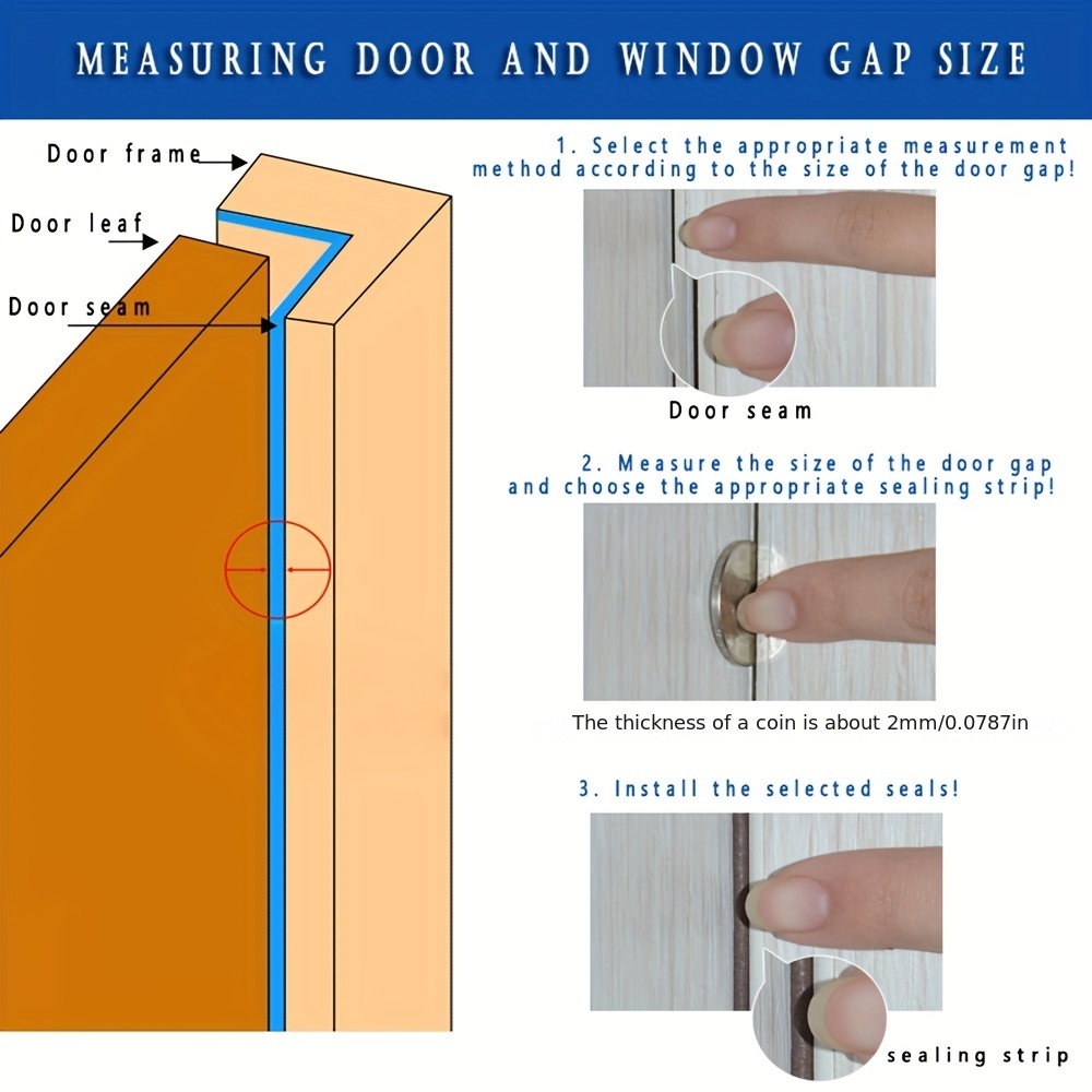 Indoor Weather Stripping,Self Adhesive Foam Window Seal Strip for Doors and  Windows Weatherstrip Gap Blocker,7/20-Inch x 6/25-Inch x 8-Feet,(2 Seals