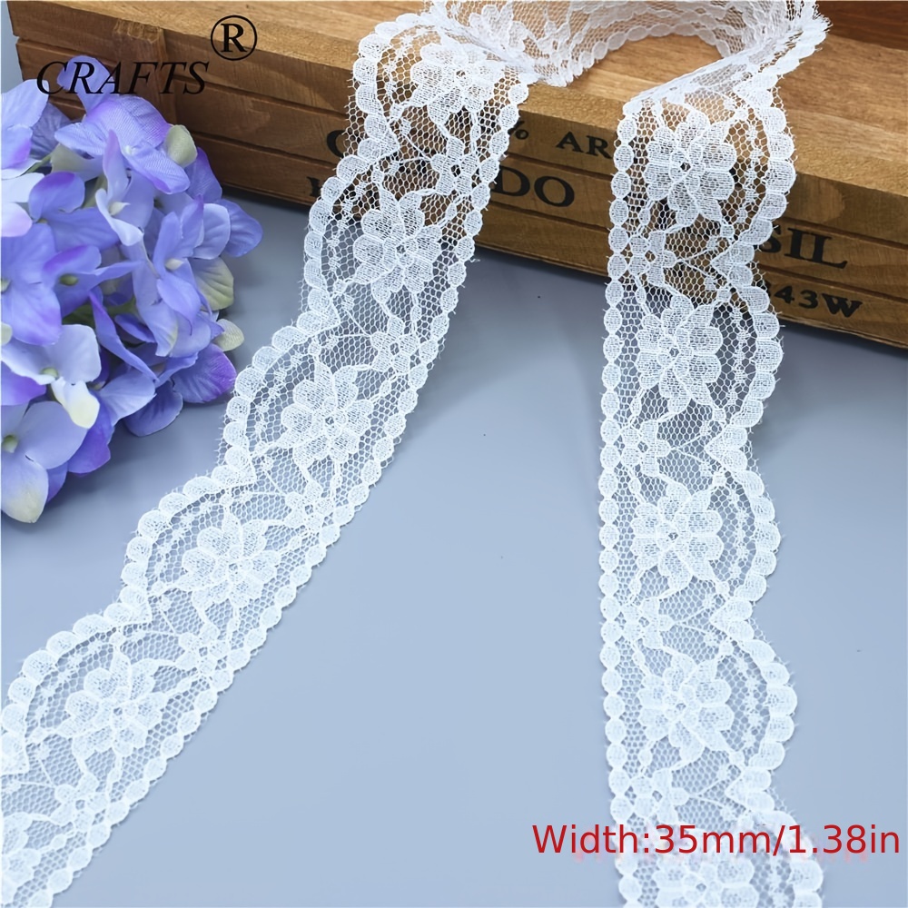 10 Yards White Lace Ribbon African Lace Fabric Diy Webbing - Temu United  Arab Emirates
