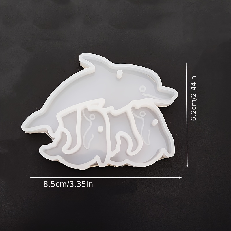 Dolphin Family Silicone Mold Kit - 3-in-1 Diy Keychain & Pendant Casting, Epoxy Resin Craft Molds, , Pendant Mold